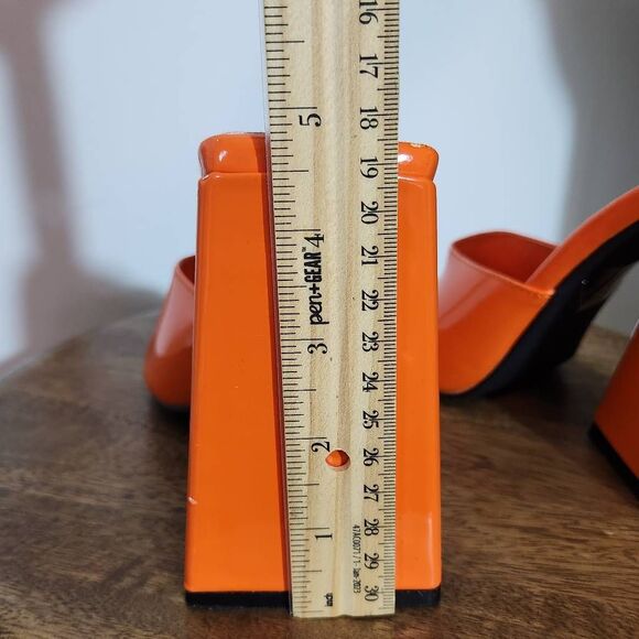 Ego Orange Open-Toe Heels Size 7 Ego Modern Orange Heels - Picture 10 of 10
